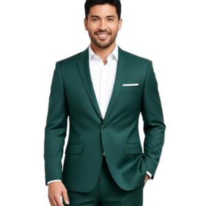 Men's Formal Blazer, Green, Notch Lapel, Business Suit Jacket