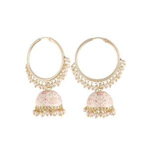 I Jewels 18K Gold Plated Traditional Handcrafted Meenakari work Jhumki Earrings