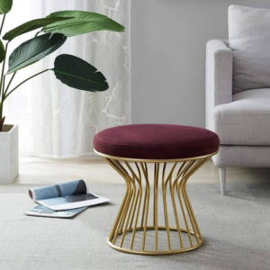 Round Velvet Ottoman Seatting Stool Foot Rest