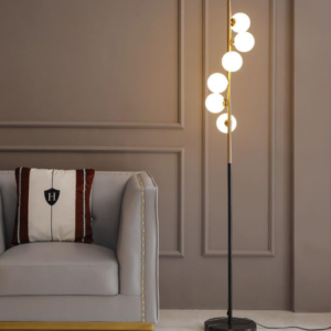 Modern Floor Lamp with 6 Glass Globe Shades