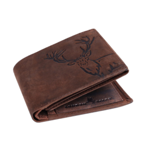 LONDON ALLEY Elk Vintage Brown Leather Wallet for Men, 6 Card Slot