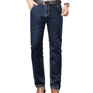 Denim Pants with Straight Fit & Formal Look